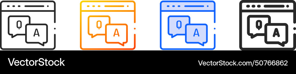 Answers iconthin linear gradient blue stroke Vector Image