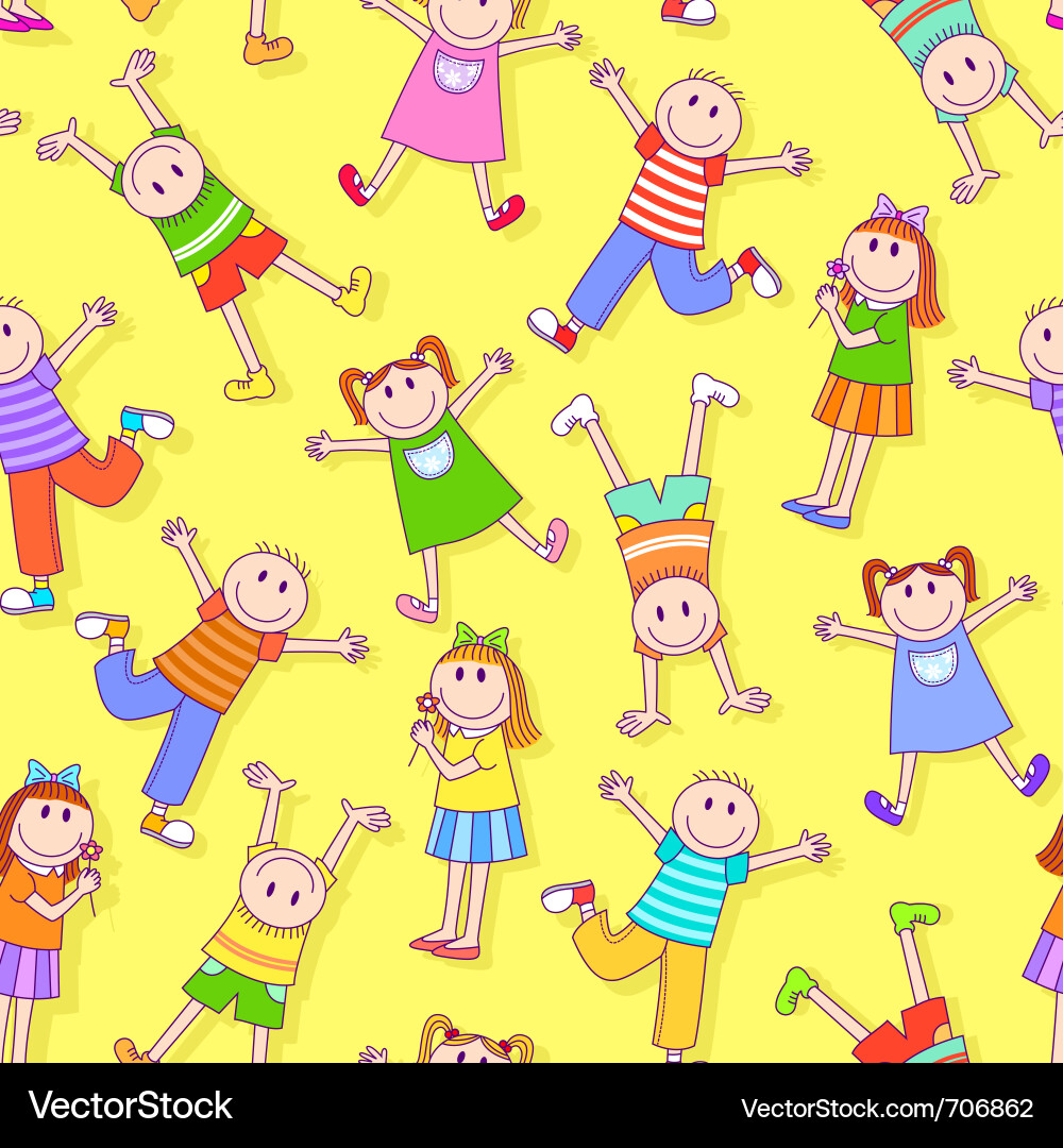 Cheerful Kids Pattern vector image