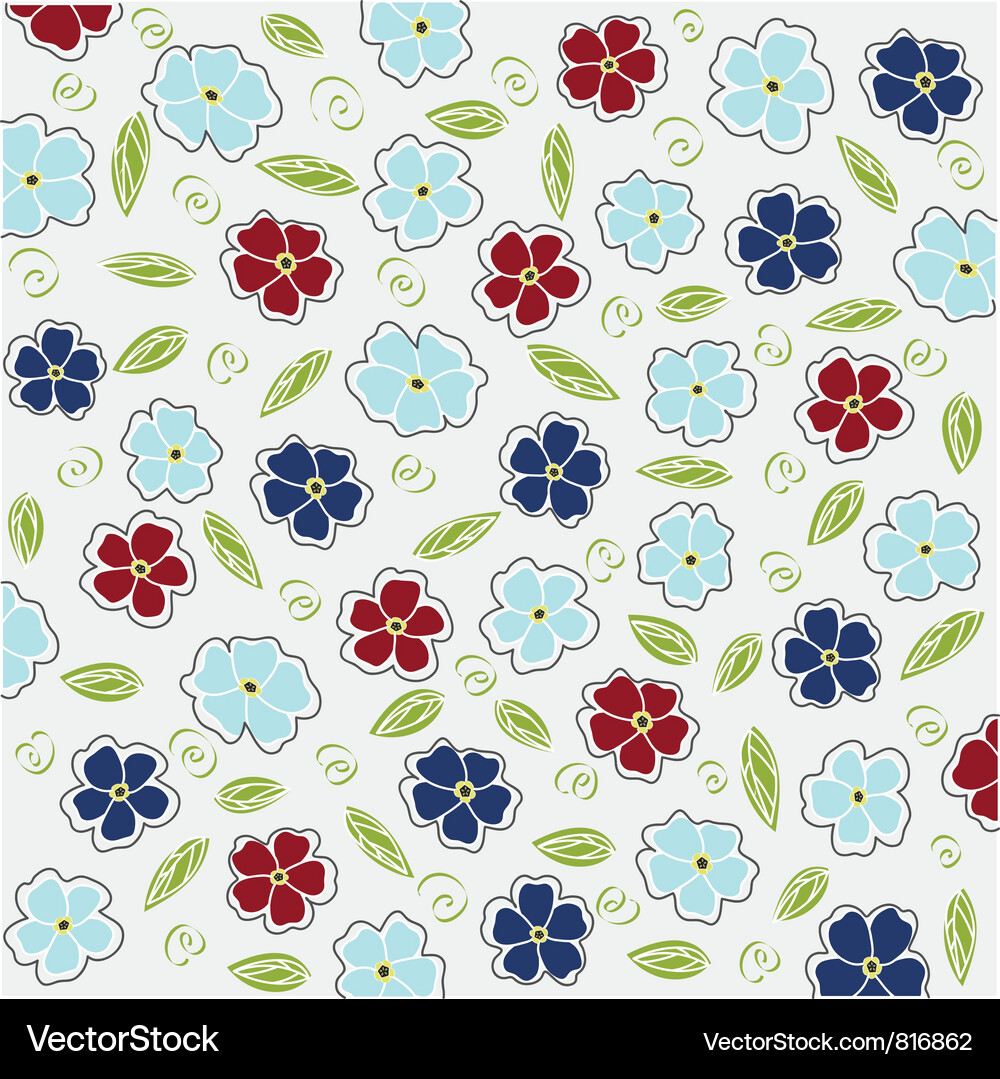Floral Pattern Fabric Texture Vector Image