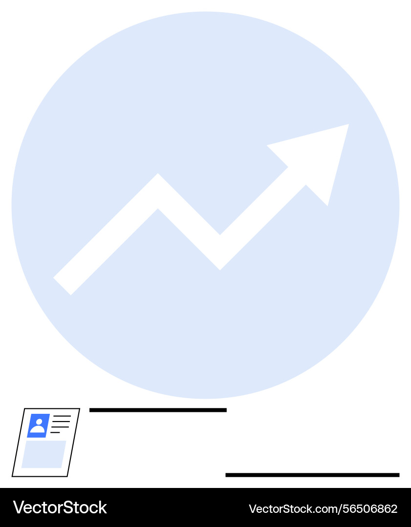 Growth chart with upward arrow and document Growth chart with upward arrow and document Vector Image