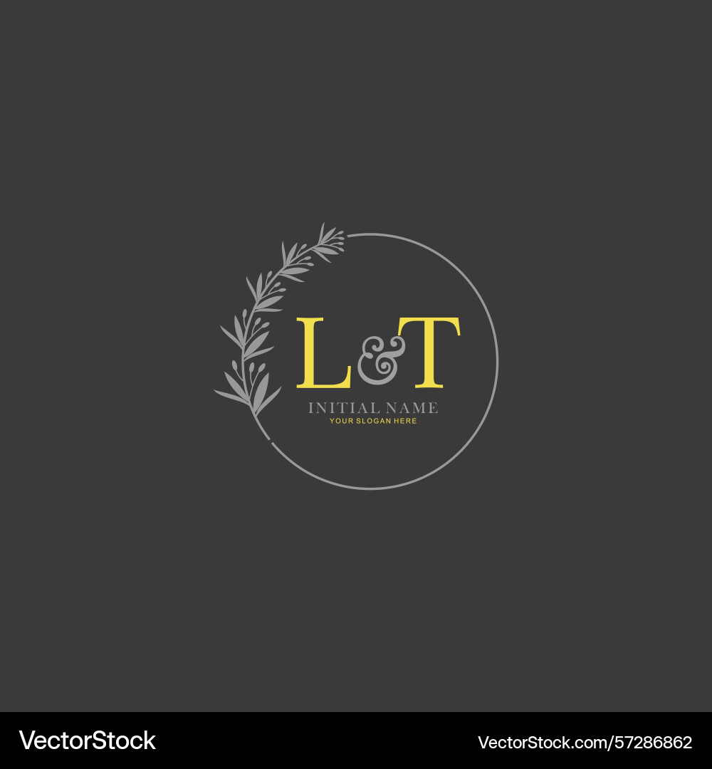 Lt initial logo templates with botanical elements Lt initial logo templates with botanical elements Vector Image