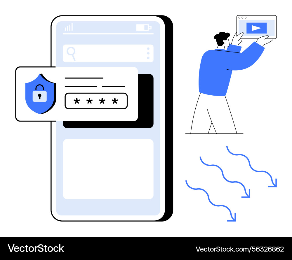 Secure Login Interface - Passwortfeld vektorbild