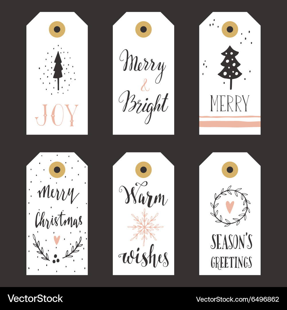 Vintage Christmas Tags & Labels vektorbild