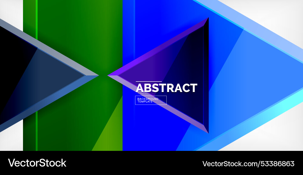 Abstract background - colorful triangles with 3d Vector Image