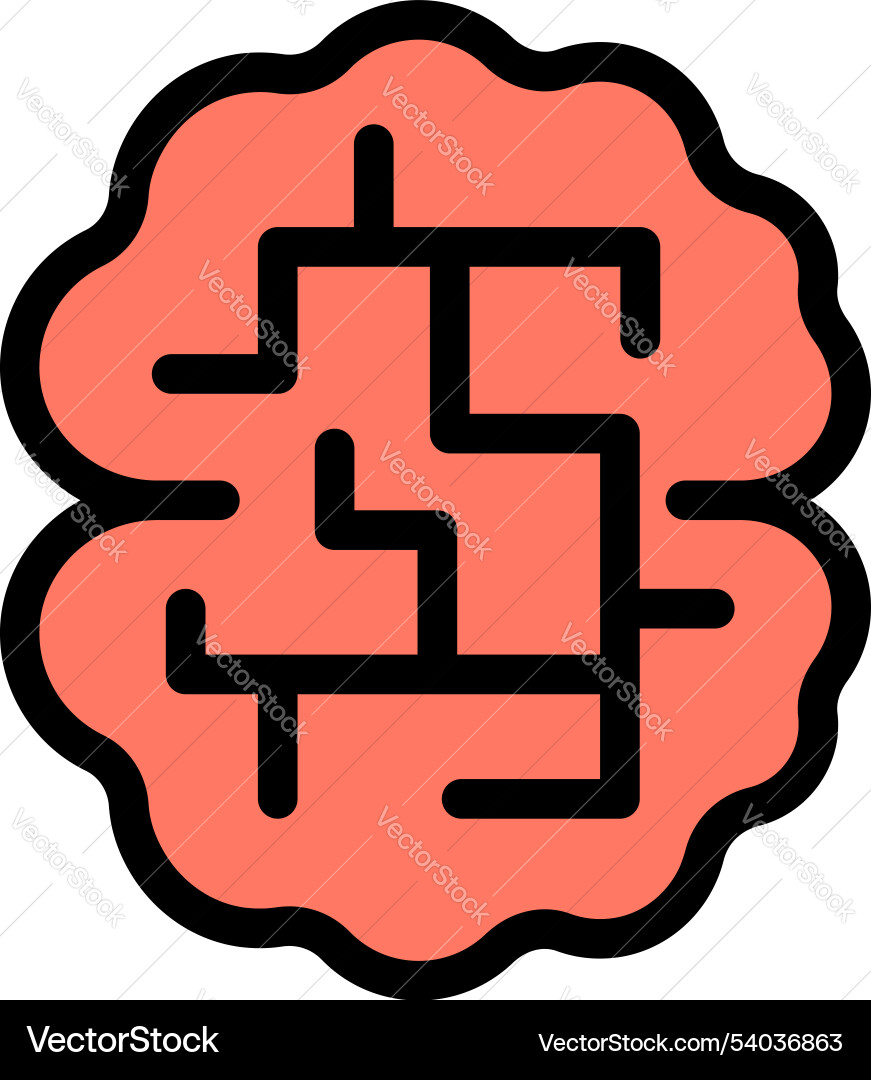 Brain maze representing problem solving Brain maze representing problem solving vector image