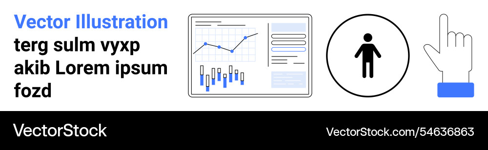 Business dashboard with graphs user icon Business dashboard with graphs user icon vector image