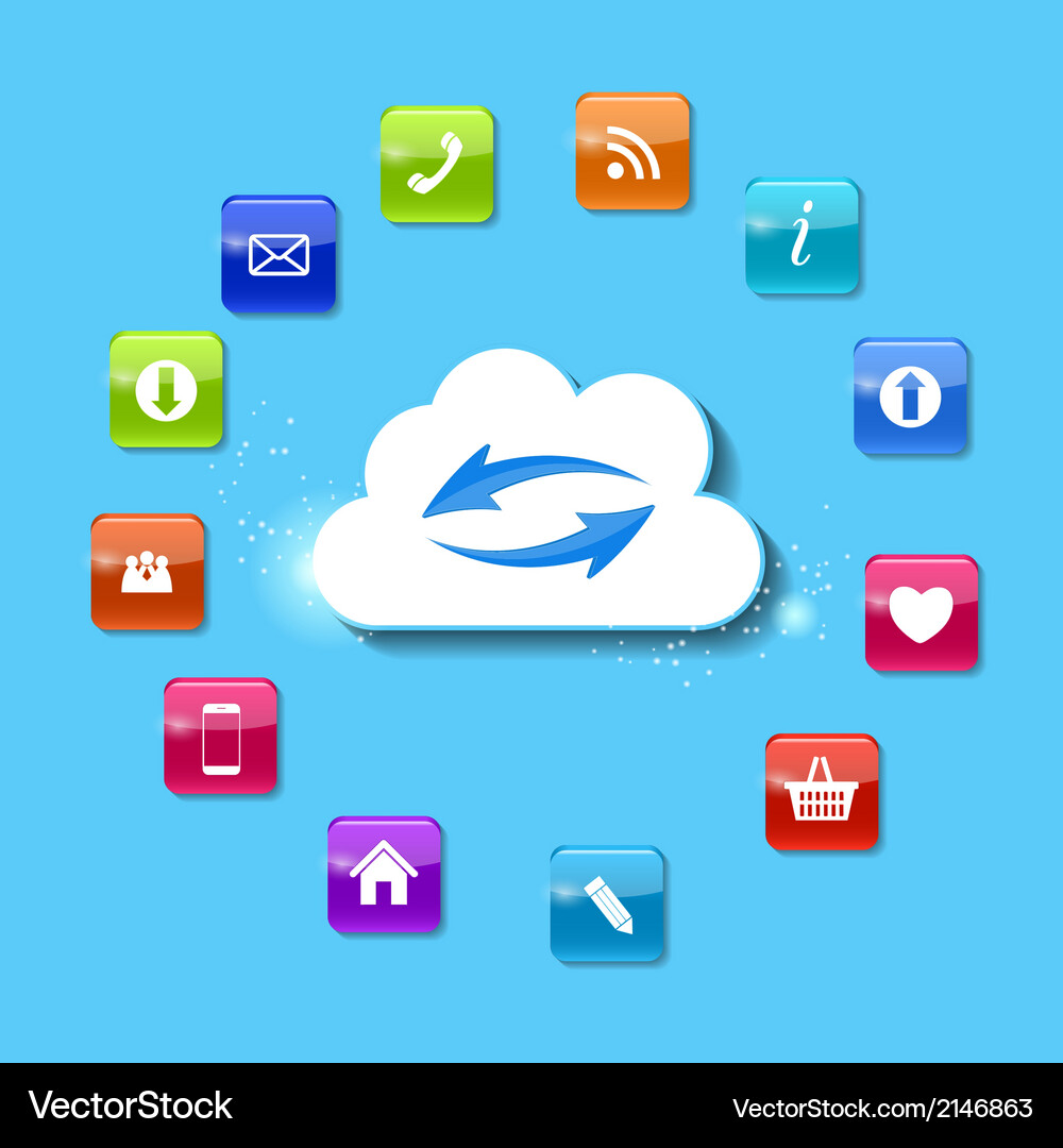 Cloud computing concept Vector Image