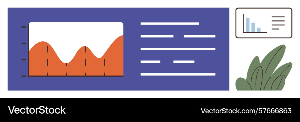 Dashboard with a data chart text blocks Dashboard with a data chart text blocks vector image