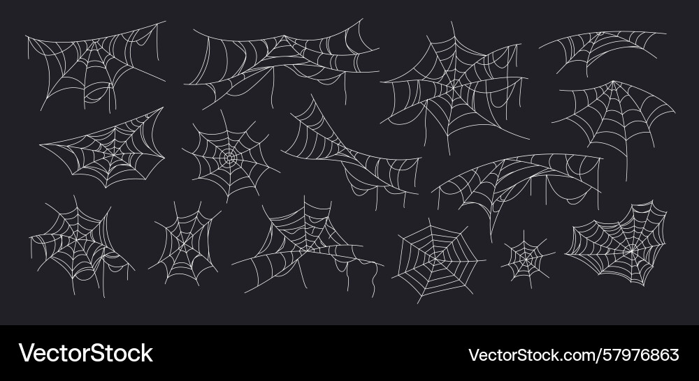 Halloween cobweb set isolated elements Halloween cobweb set isolated elements Vector Image