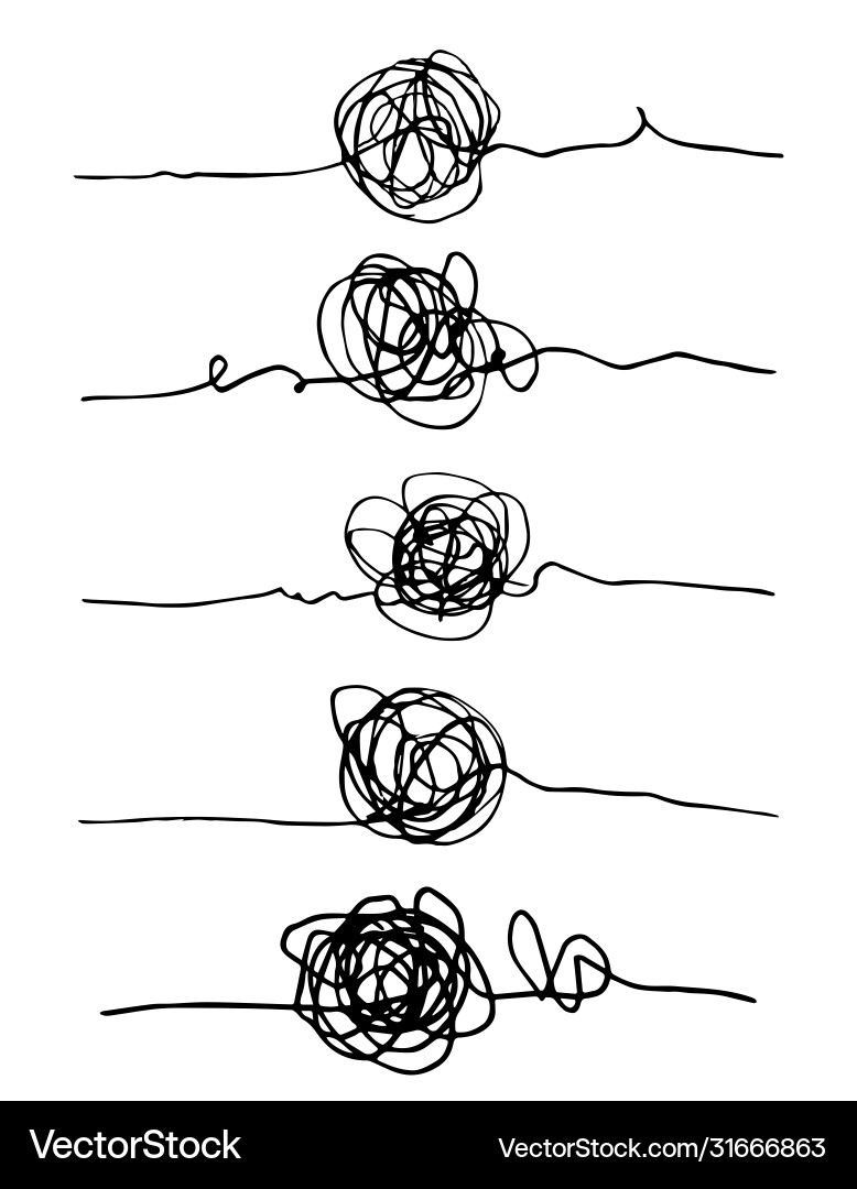 Hand drawn scribble sketch circle object tangled Hand drawn scribble sketch circle object tangled Vector Image