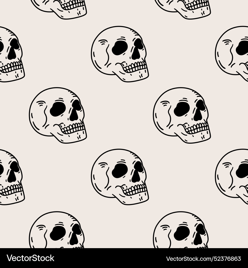 Seamless pattern with scull Vector Image