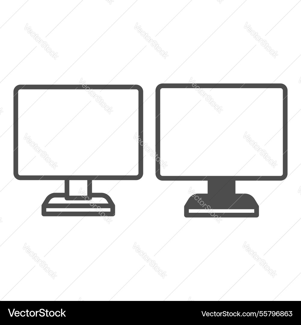 This computer line and solid icon windows pack This computer line and solid icon windows pack vector image