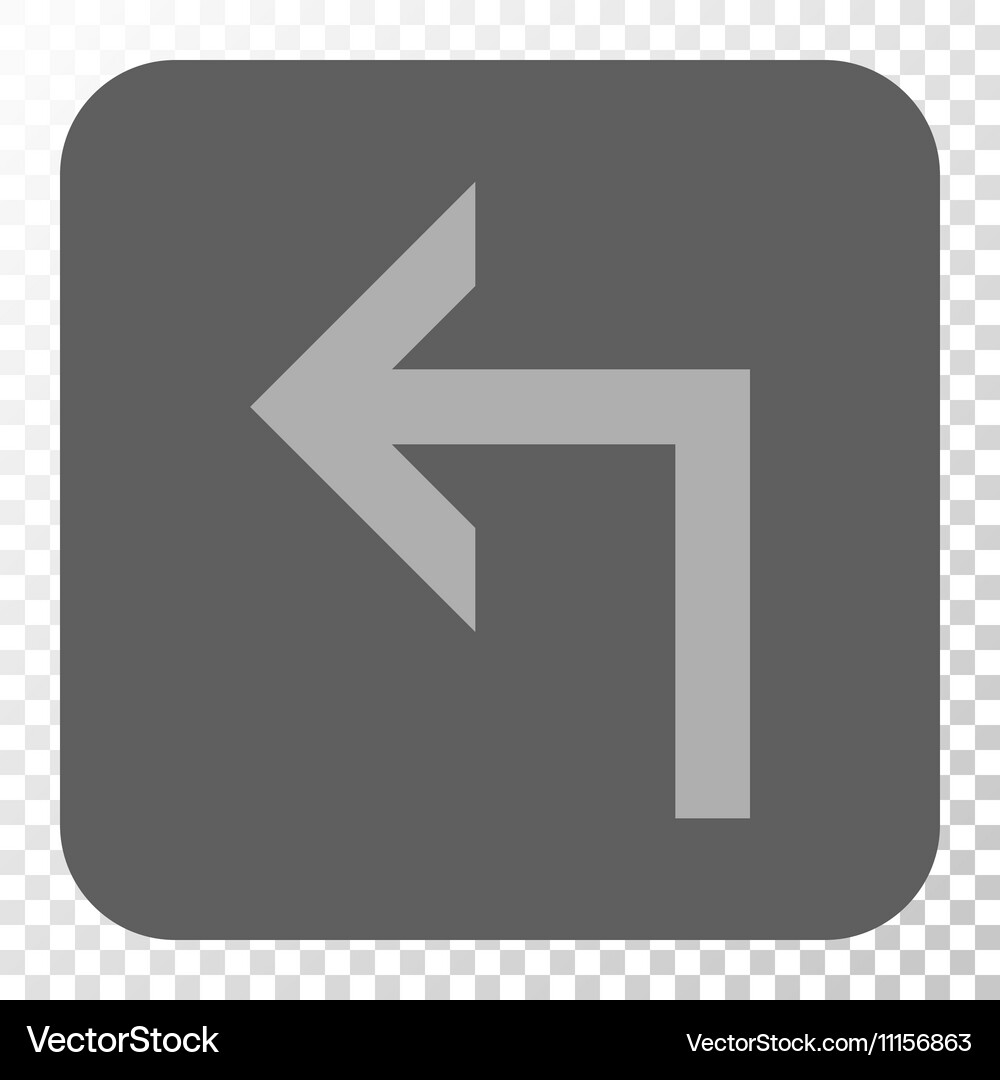 Turn left rounded square button Vector Image