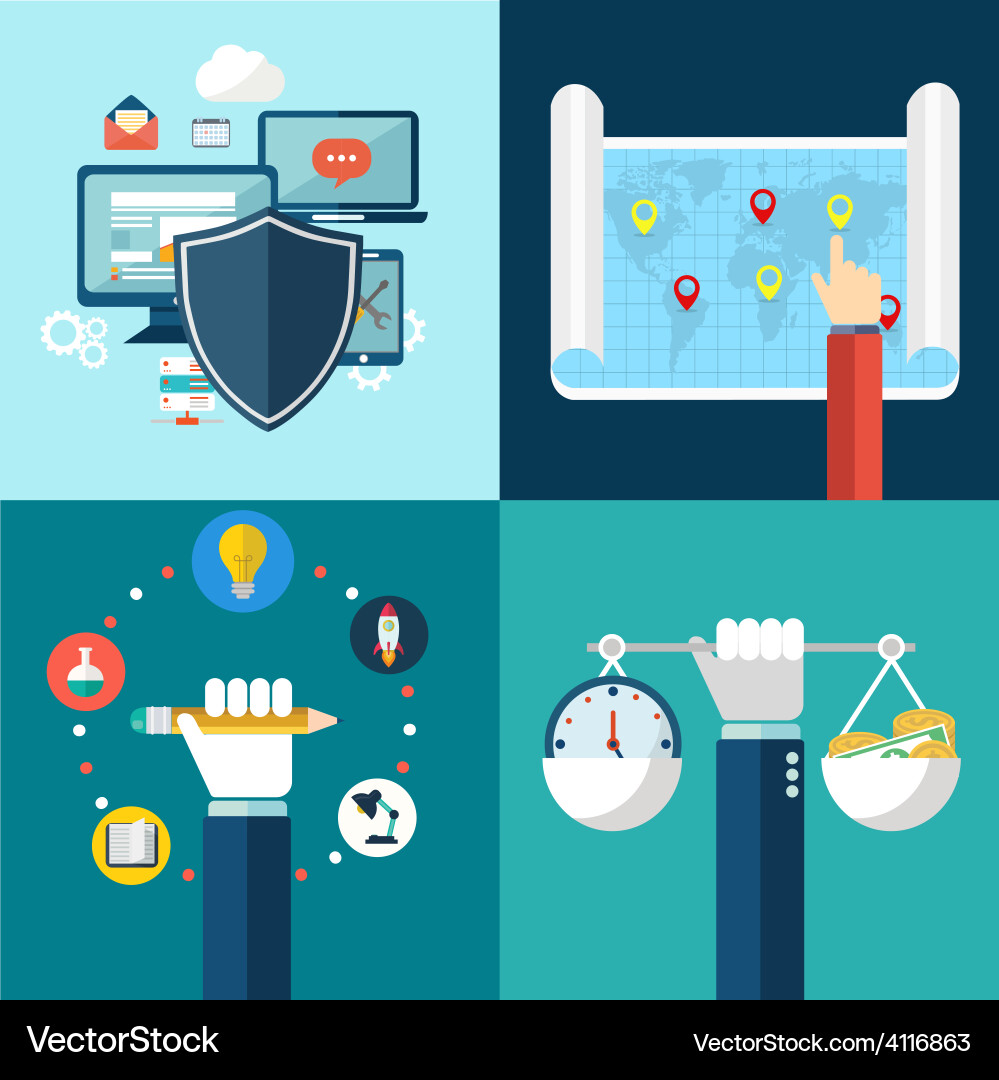 Web design and technology icons Vector Image