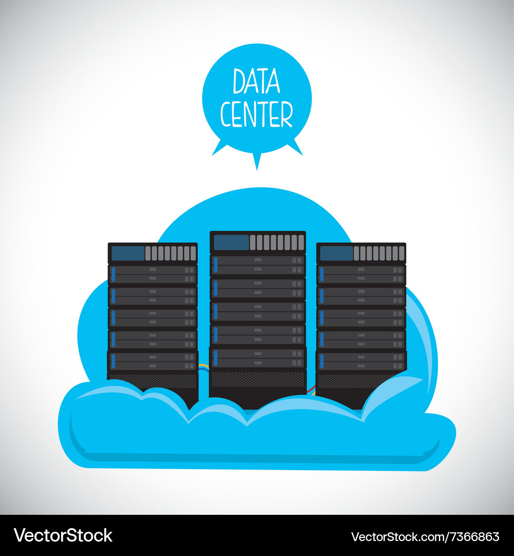 Webhosting und Datensicherheitsdesign Vektorbild
