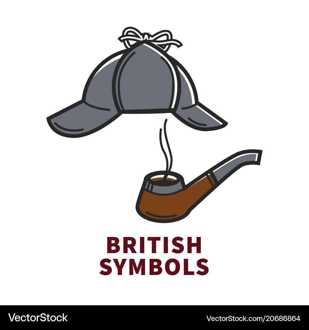 British symbols promotional poster with sherlock British symbols promotional poster with sherlock vector image