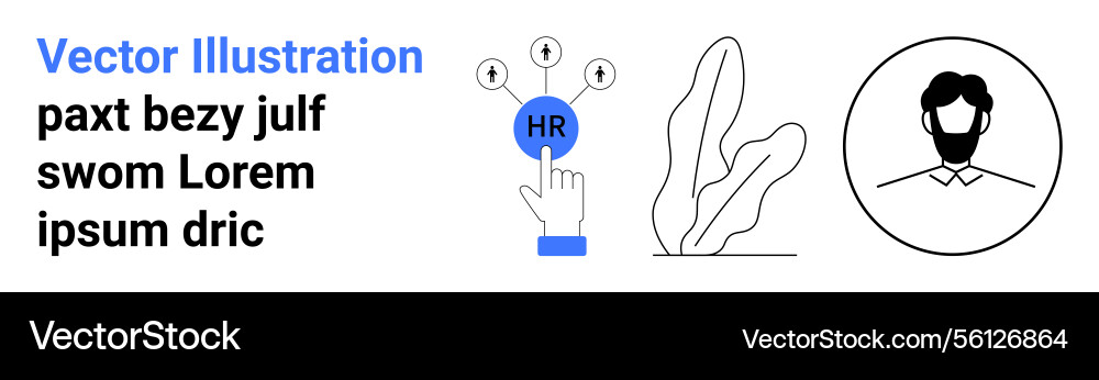 Hr concept with hand clicking button user profile Hr concept with hand clicking button user profile vector image