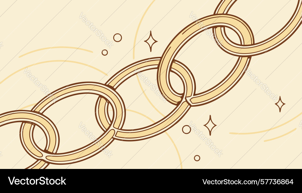 Luxurious golden interlocking chain links pattern vector image
