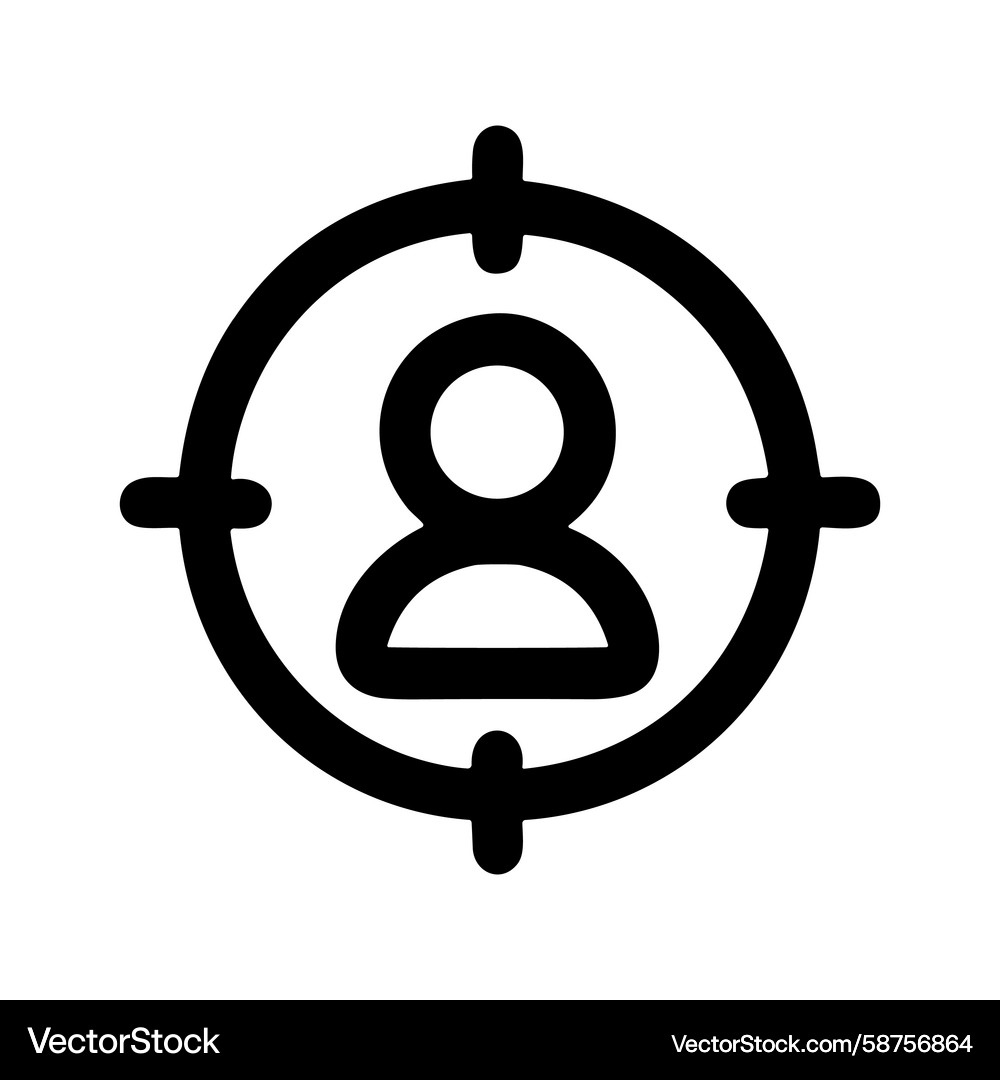 Outline simple target person user icon element Vector Image