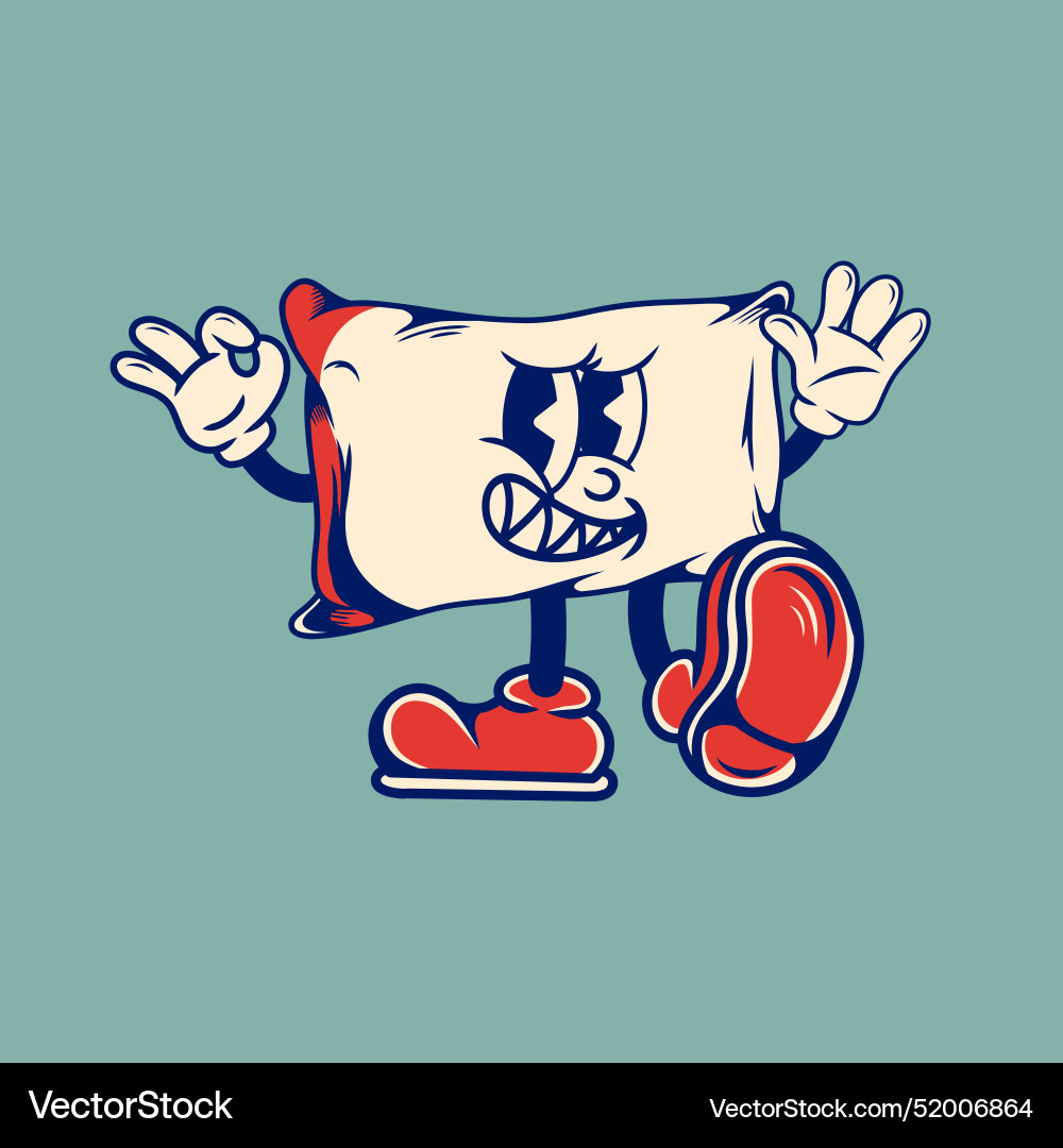 Retro character design of the pillow Vector Image
