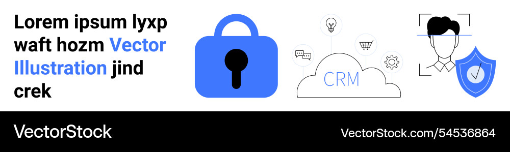 Secure crm system with data protection user Vector Image
