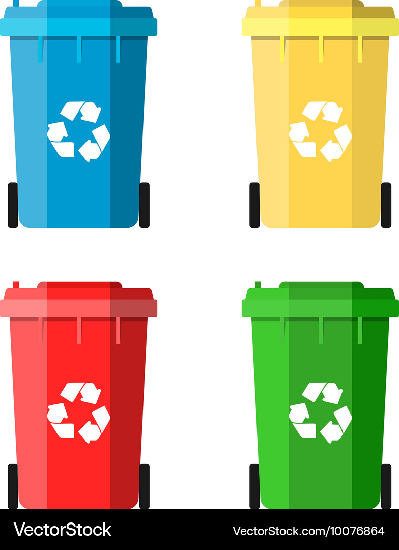 Set recycle bins for trash and garbage Vector Image