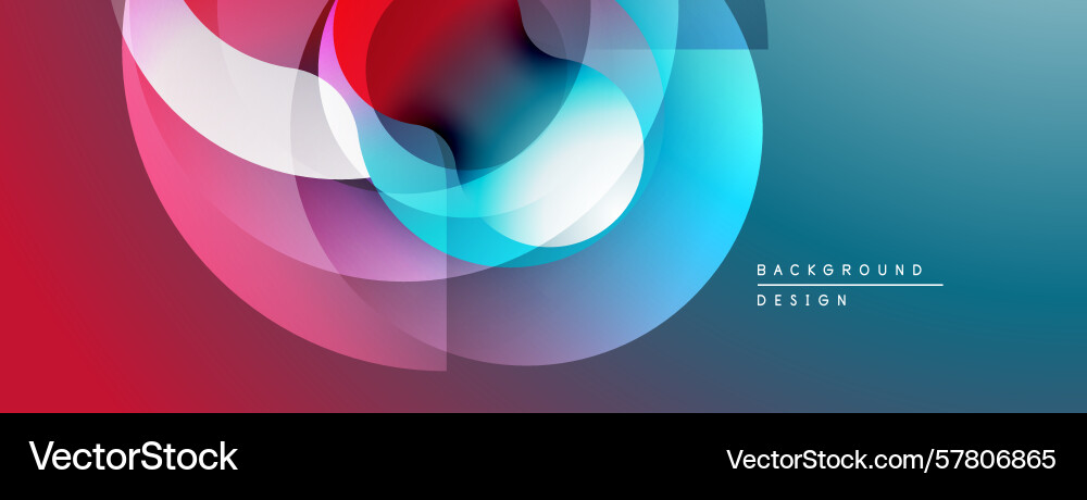 Abstract colorful shapes overlap creating dynamic Vector Image