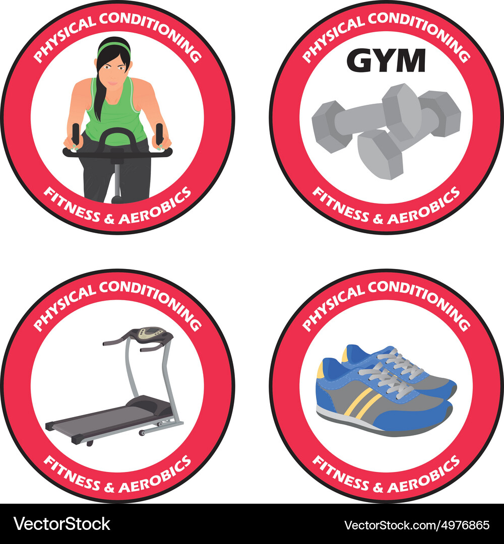 Abstract gym objects on a white background Vector Image