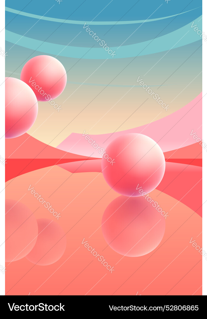 Abstract surreal composition with soft balls Abstract surreal composition with soft balls vector image