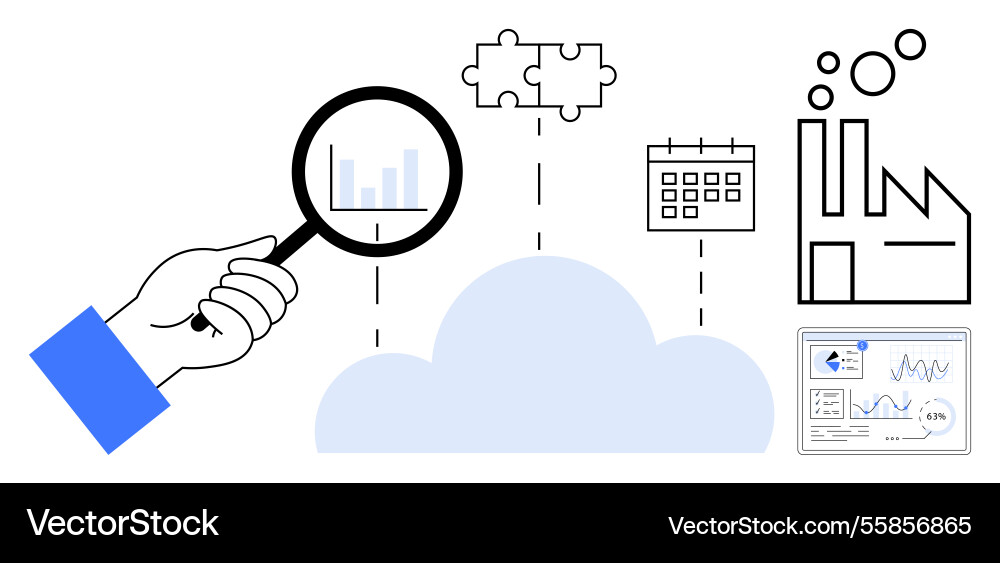 Analyzing cloud data for industrial efficiency Analyzing cloud data for industrial efficiency vector image