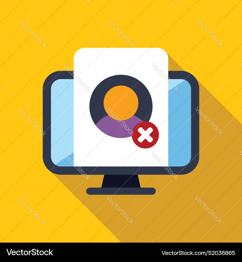 Computer showing user profile being deleted Computer showing user profile being deleted vector image