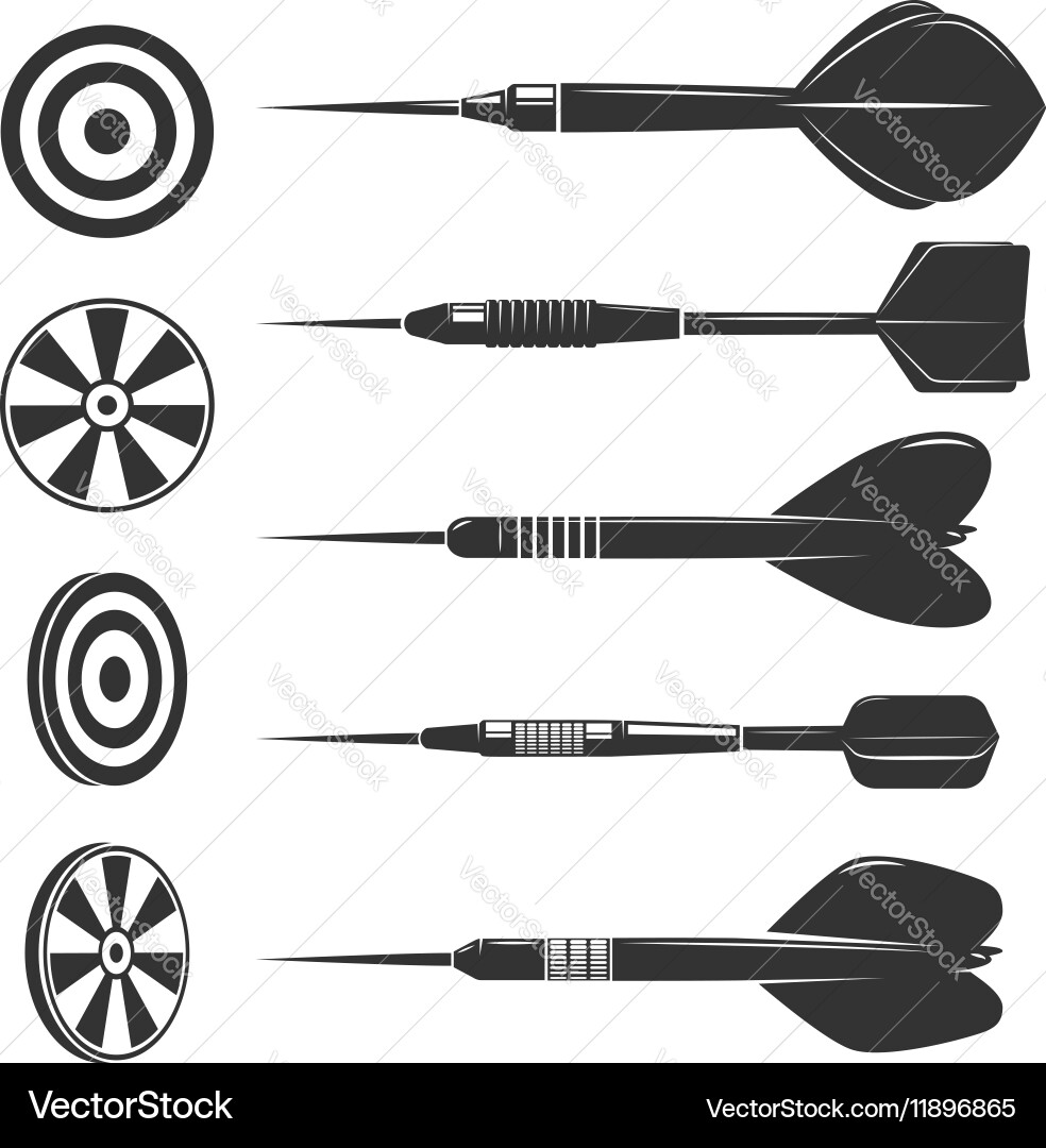 Dart Set for Game Elements vector image