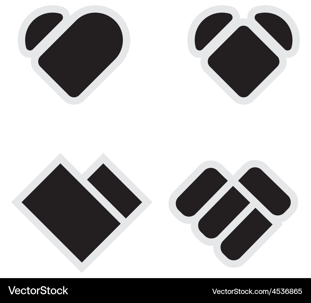 Heart shape3 resize vector image
