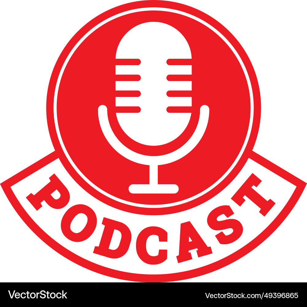 Podcast symbol or emblem icons Podcast symbol or emblem icons Vector Image