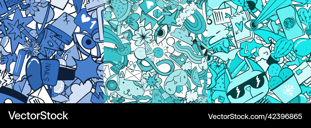 Set of three random elements background including Set of three random elements background including Vector Image