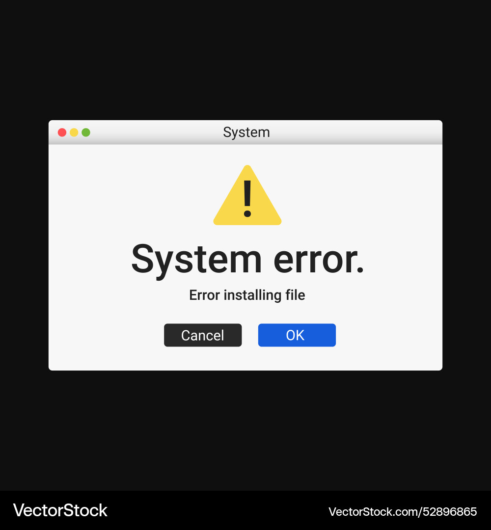 System error notification modern warning message vector image