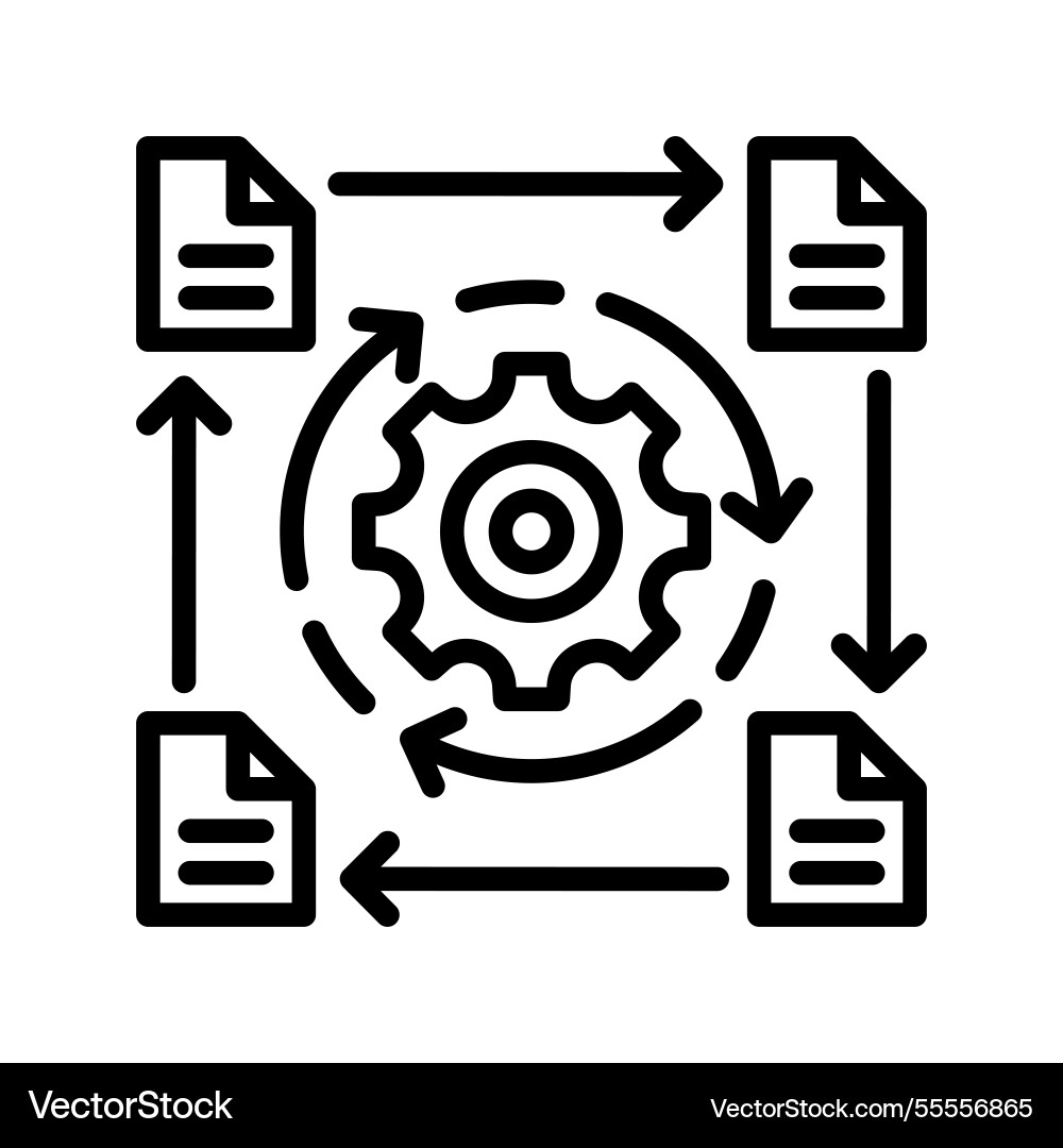 Task automation line icon universal creative Task automation line icon universal creative vector image