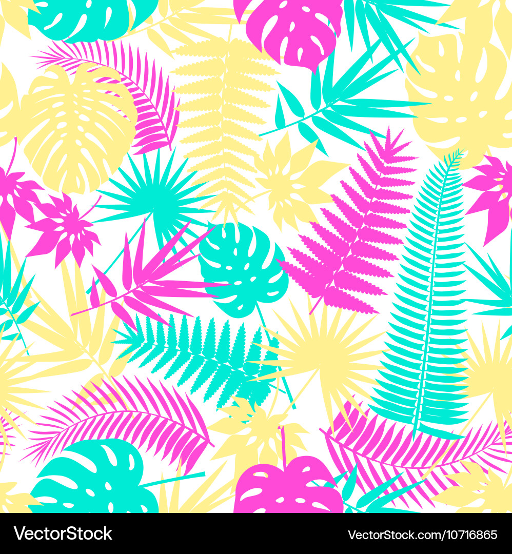 Tropical Palm Leaf Pattern Vector Image
