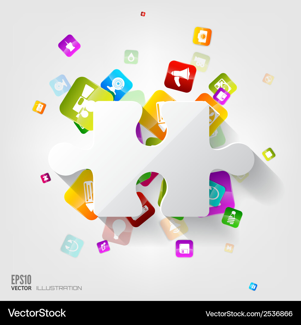 Abstract puzzle infographic cloud computing vector image