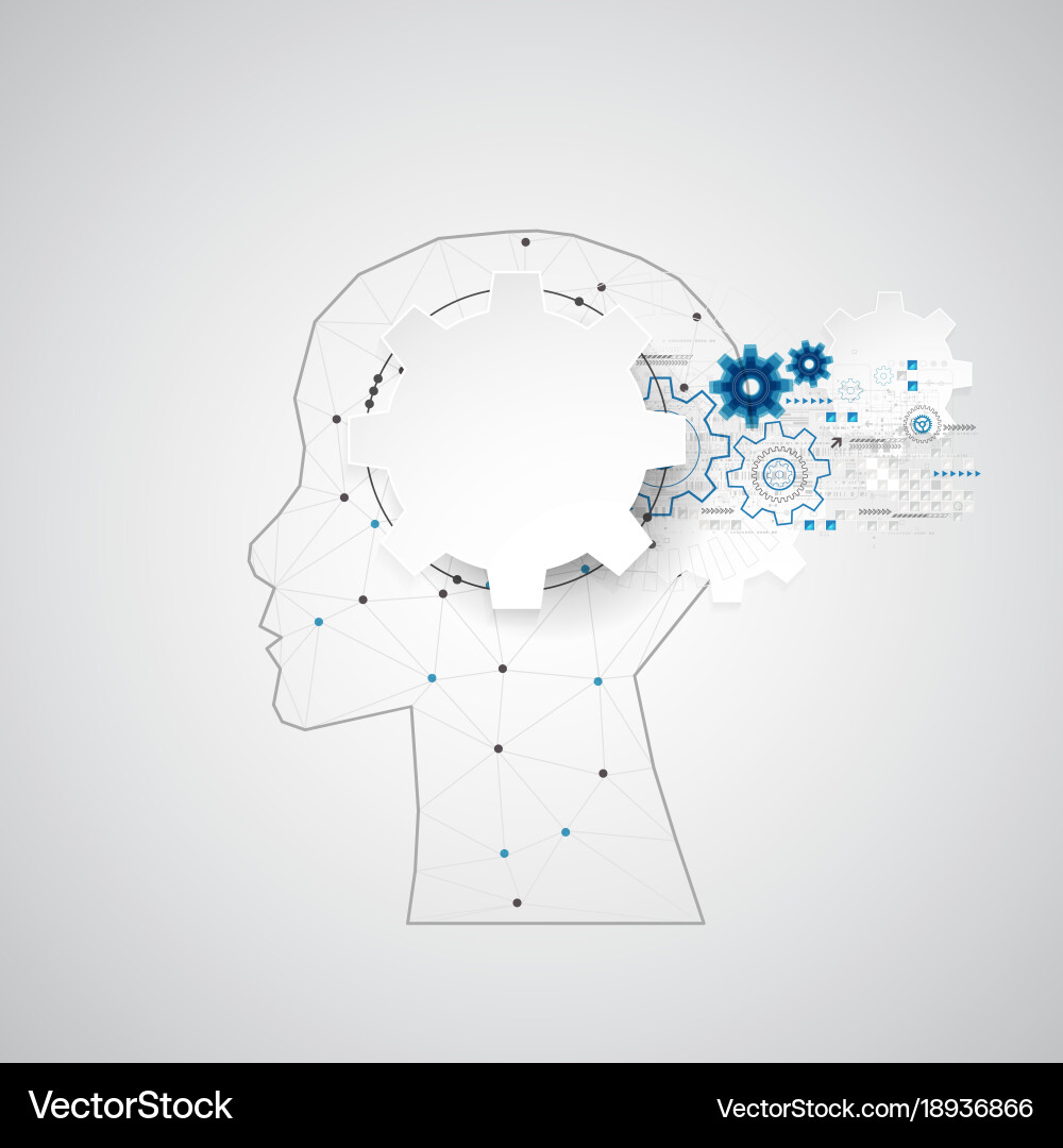 Creative brain concept background with triangular Creative brain concept background with triangular vector image