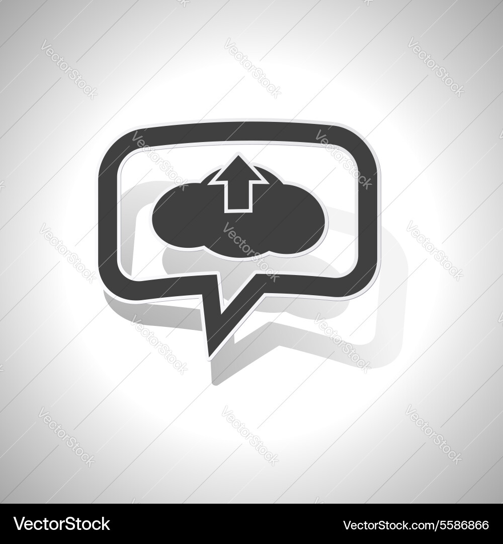 Curved cloud upload message icon Vector Image
