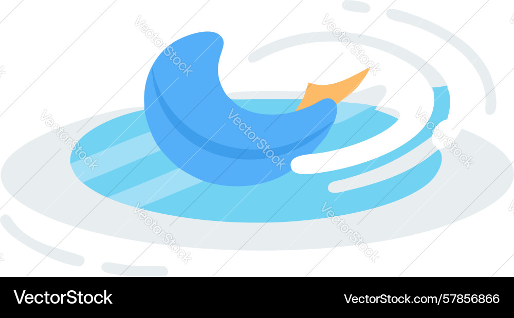 Duck floating in water ripples design generative Vector Image