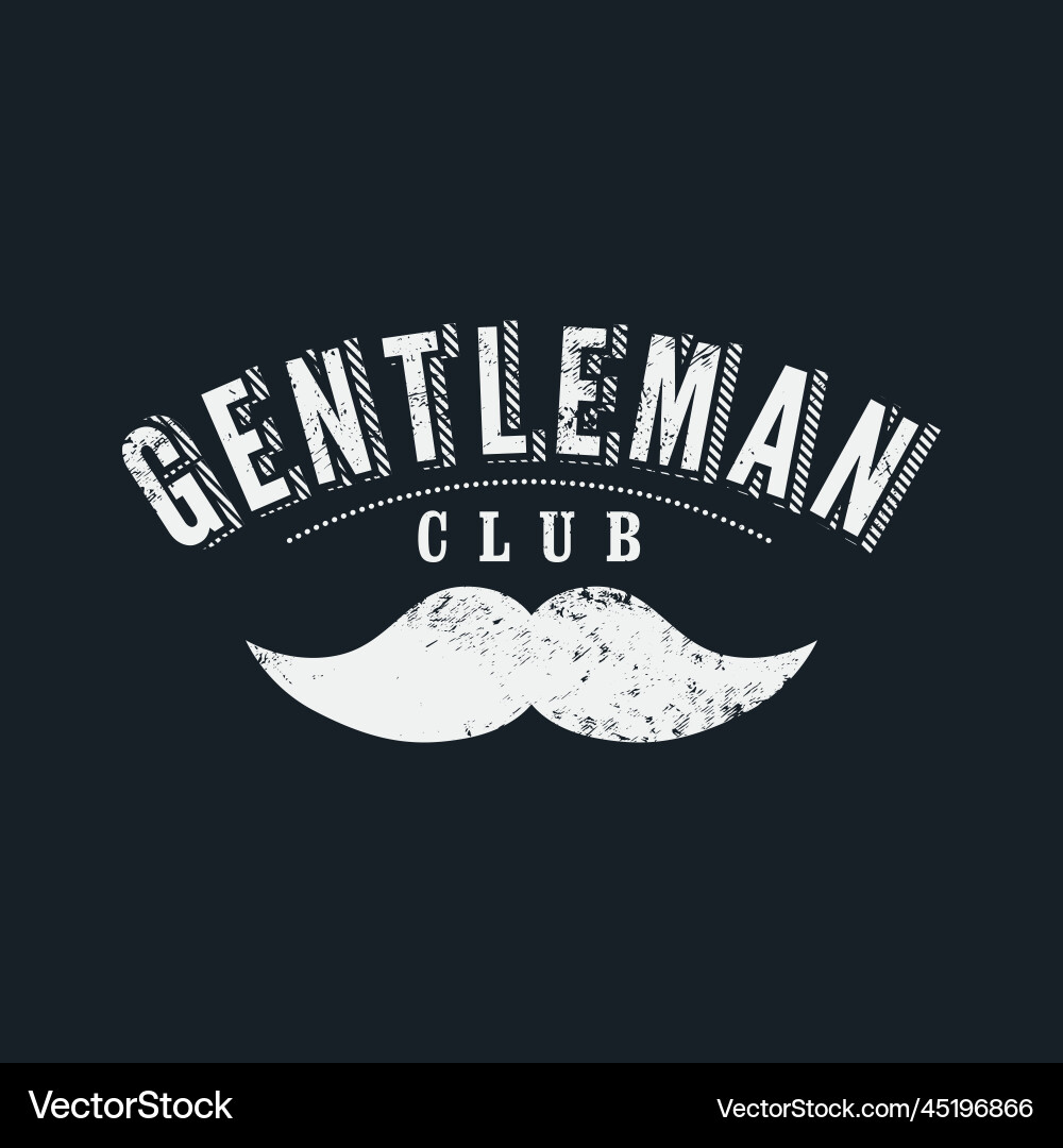Gentleman Club monochrome Emblem mit Schnurrbart Gentleman Club monochrome Emblem mit Schnurrbart vektorbild