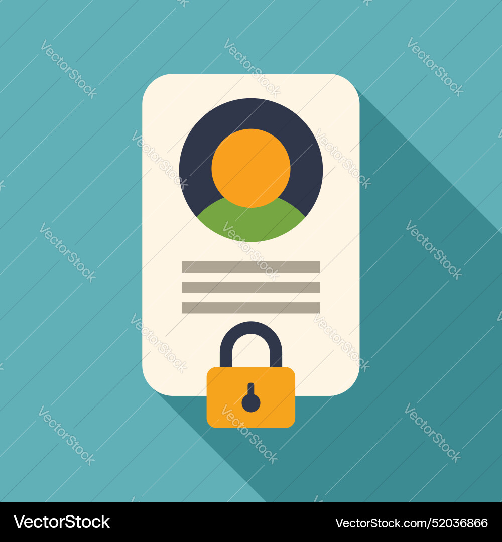 Personal data protection padlock securing user Personal data protection padlock securing user vector image