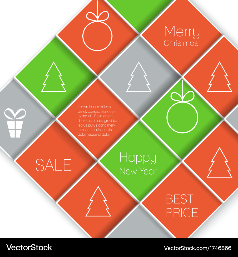 Template with squares vector image