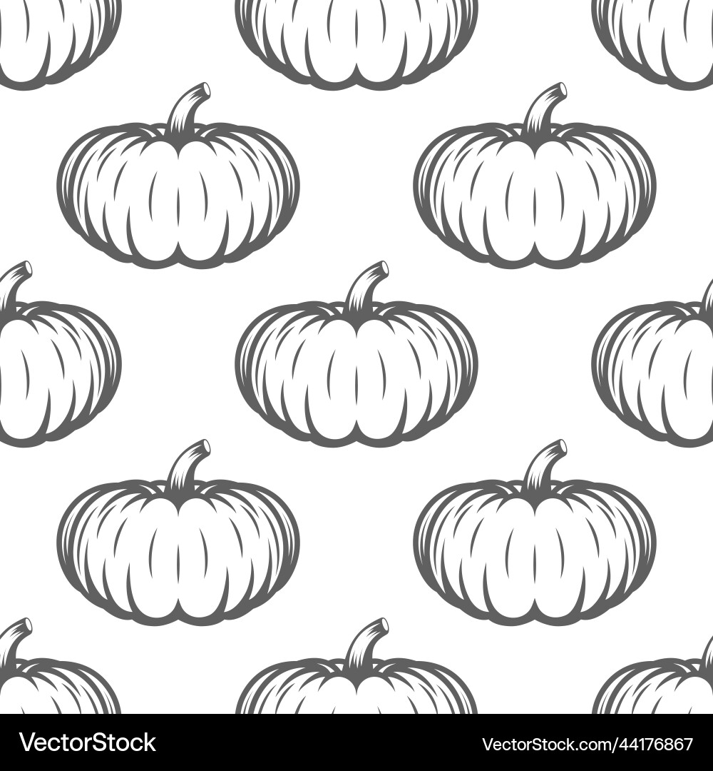 Autumn seamless pattern with black outline vector image