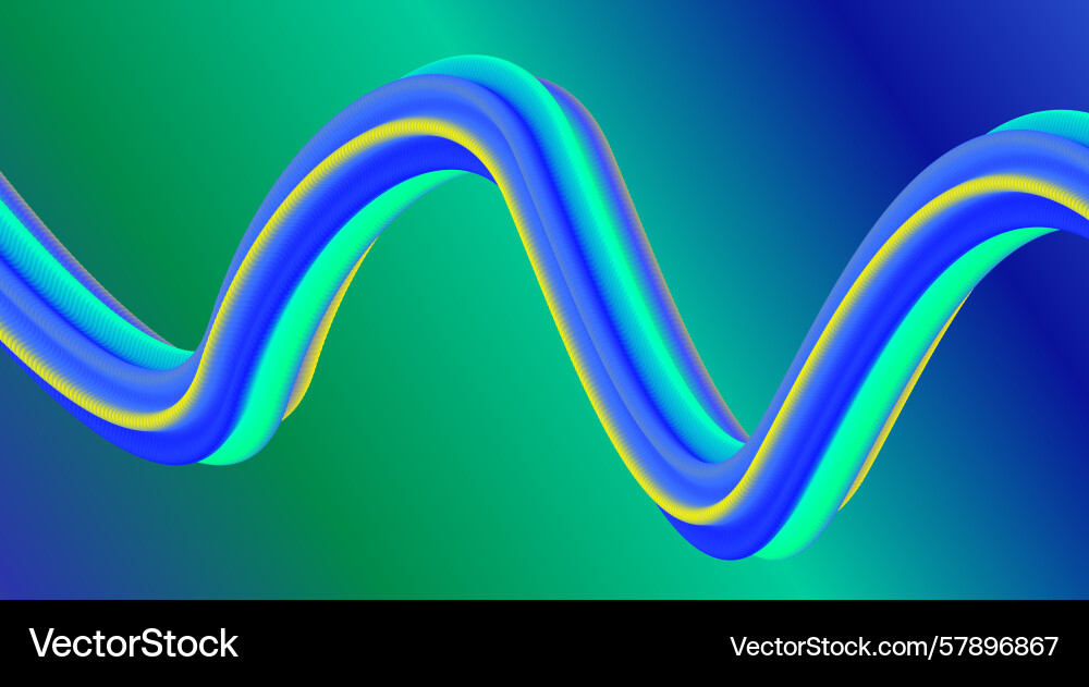 Blend 3d flowing gradient cyan background design Blend 3d flowing gradient cyan background design Vector Image