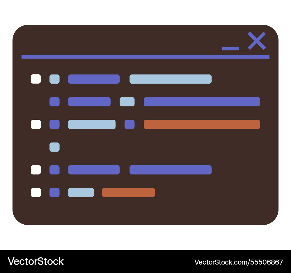 Code Editor Window - Dark Mode vector image
