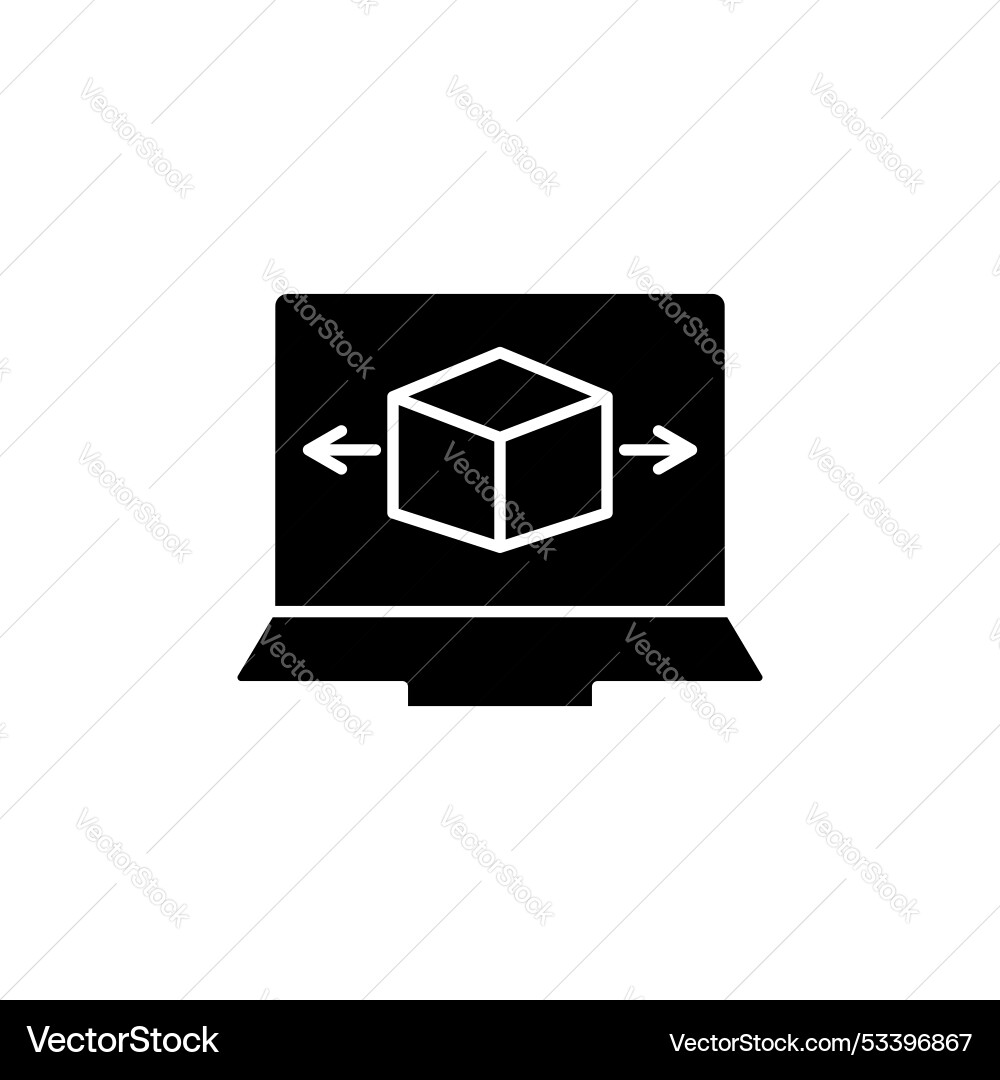 Computer simulation line icon isolated on white Computer simulation line icon isolated on white vector image
