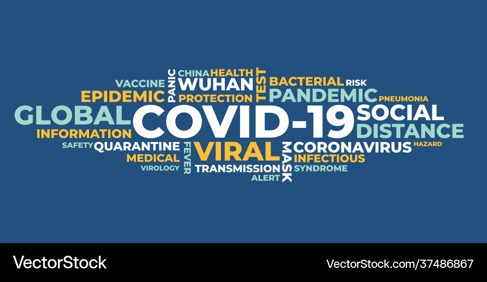 Covid19-19 word cloud isolated Covid19-19 word cloud isolated vector image